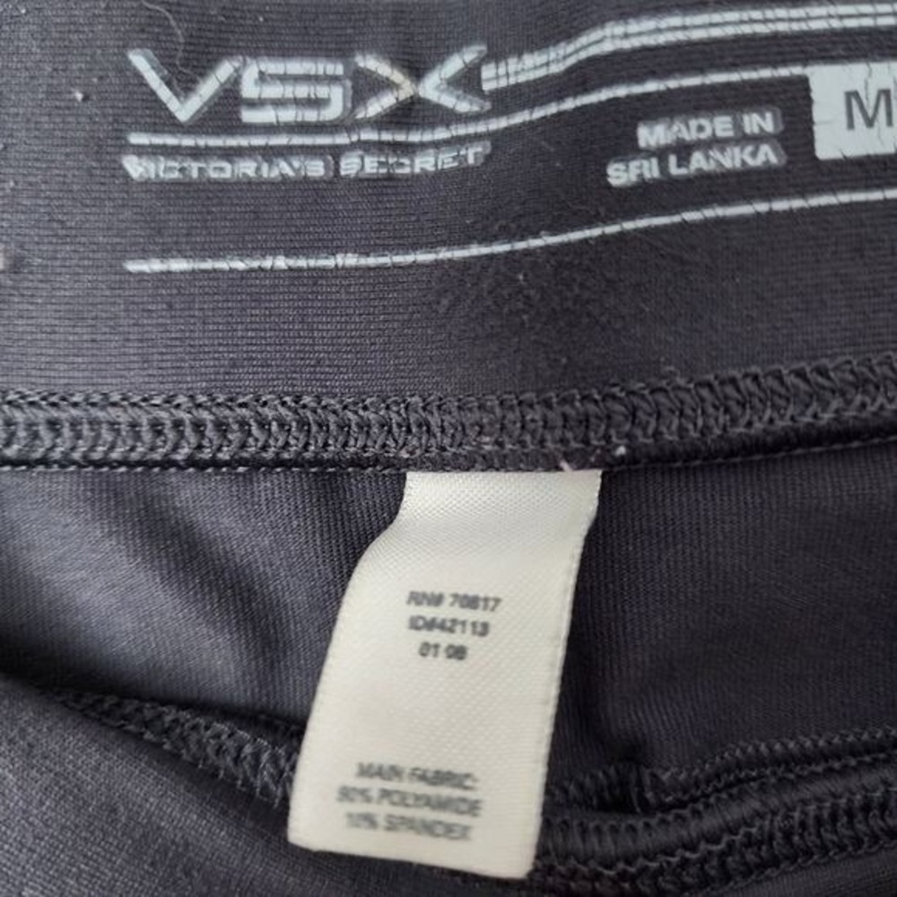 VICTORIAS SECRET VSX Y2K Grey Stretch Flare Pants Logo Booty Pull On M - Picture 7 of 8